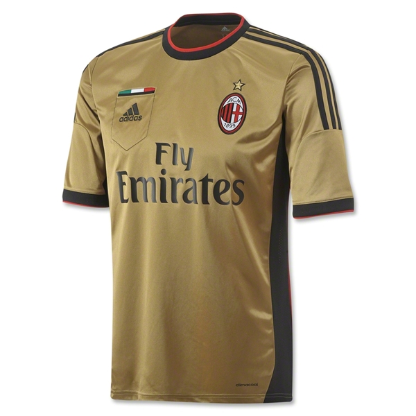 13-14 AC Milan Away Golden Jersey Kit(Shirt+Short) - Click Image to Close